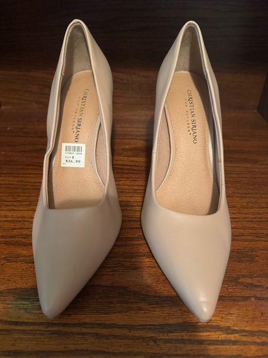 Christian Siriano Shoes - Christian Siriano Beige Pointed-Toe Pumps